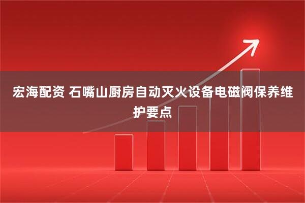 宏海配资 石嘴山厨房自动灭火设备电磁阀保养维护要点